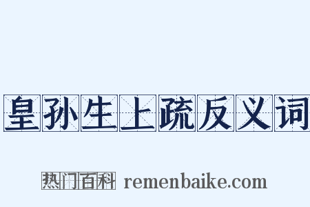皇孙生上疏反义词是什么意思的图片